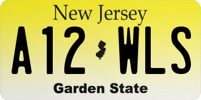 NJ license plate A12WLS