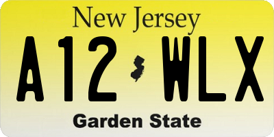 NJ license plate A12WLX