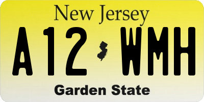 NJ license plate A12WMH