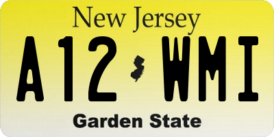 NJ license plate A12WMI