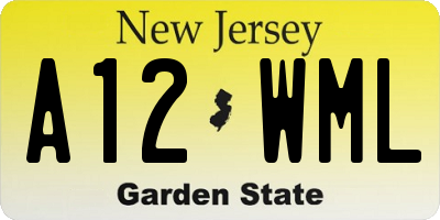 NJ license plate A12WML
