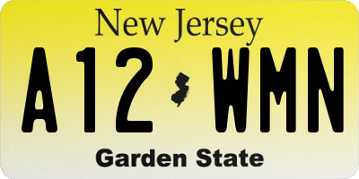 NJ license plate A12WMN