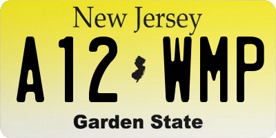 NJ license plate A12WMP