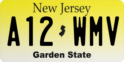 NJ license plate A12WMV