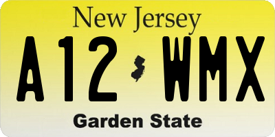 NJ license plate A12WMX