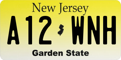 NJ license plate A12WNH