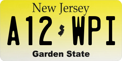NJ license plate A12WPI