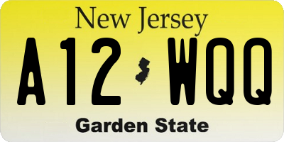 NJ license plate A12WQQ