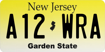 NJ license plate A12WRA