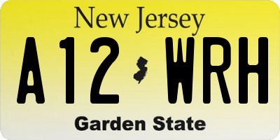 NJ license plate A12WRH