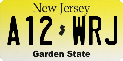 NJ license plate A12WRJ
