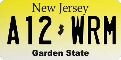 NJ license plate A12WRM