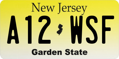 NJ license plate A12WSF