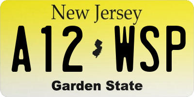NJ license plate A12WSP