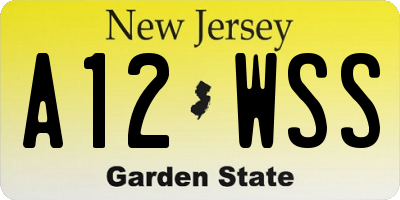 NJ license plate A12WSS