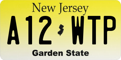 NJ license plate A12WTP
