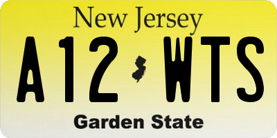 NJ license plate A12WTS