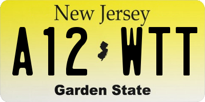 NJ license plate A12WTT
