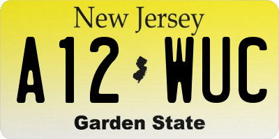 NJ license plate A12WUC