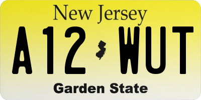 NJ license plate A12WUT