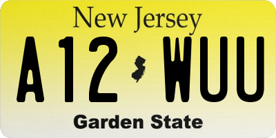 NJ license plate A12WUU