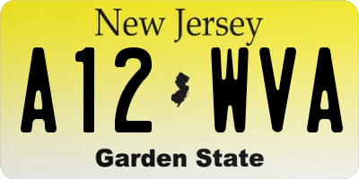NJ license plate A12WVA
