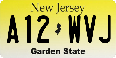 NJ license plate A12WVJ