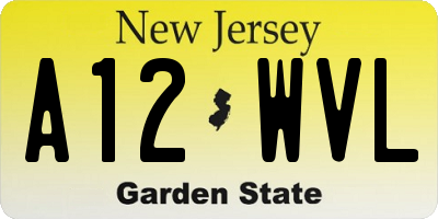 NJ license plate A12WVL