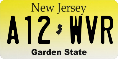 NJ license plate A12WVR