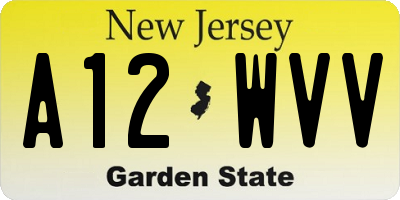 NJ license plate A12WVV