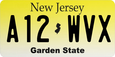 NJ license plate A12WVX