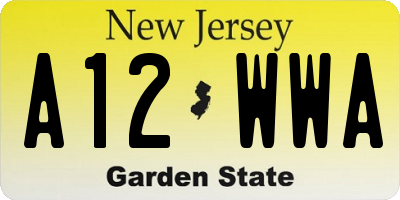 NJ license plate A12WWA