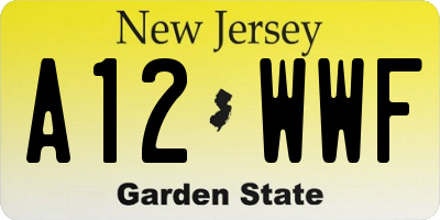 NJ license plate A12WWF