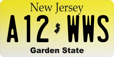 NJ license plate A12WWS