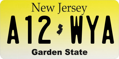 NJ license plate A12WYA
