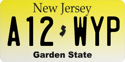 NJ license plate A12WYP