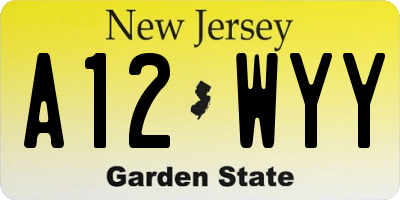 NJ license plate A12WYY