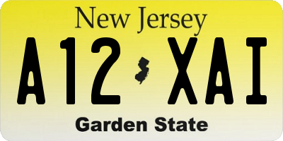 NJ license plate A12XAI