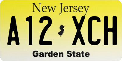 NJ license plate A12XCH