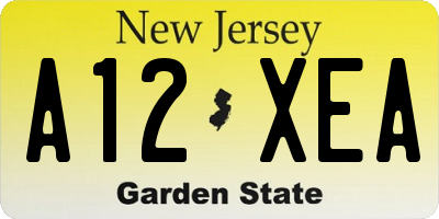 NJ license plate A12XEA