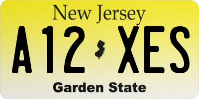 NJ license plate A12XES