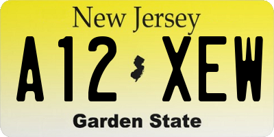 NJ license plate A12XEW