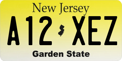 NJ license plate A12XEZ