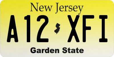 NJ license plate A12XFI