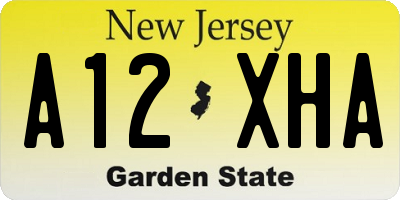 NJ license plate A12XHA
