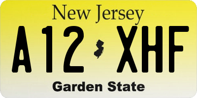 NJ license plate A12XHF