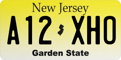 NJ license plate A12XHO
