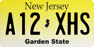 NJ license plate A12XHS