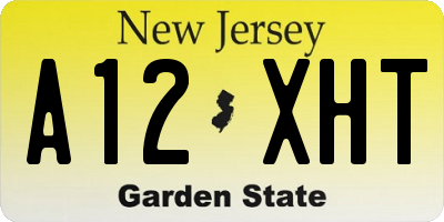 NJ license plate A12XHT