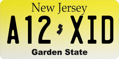 NJ license plate A12XID